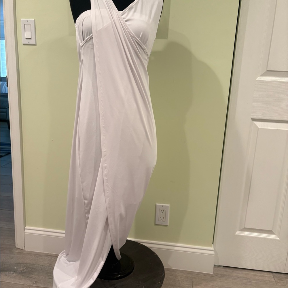Elegant White wrap dress.